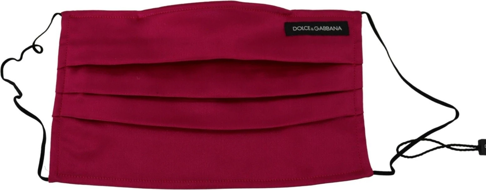 Маска для лица Dolce & Gabbana Элегантная шелковая плиссированная бордовая