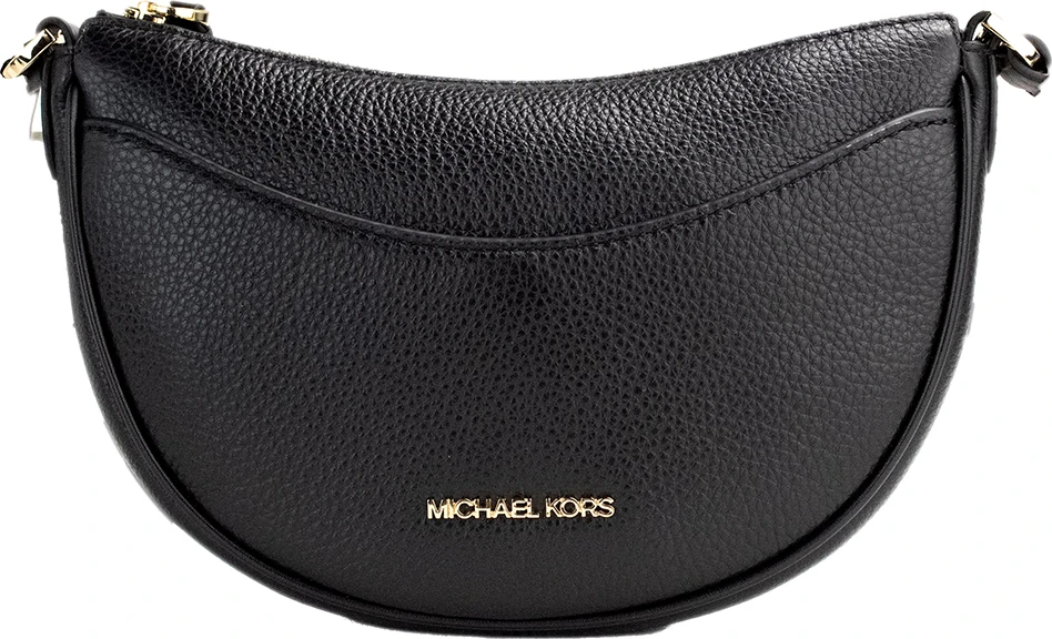 Сумка через плечо Michael Kors Dover Small Black с тисненой кожей в форме полумесяца
