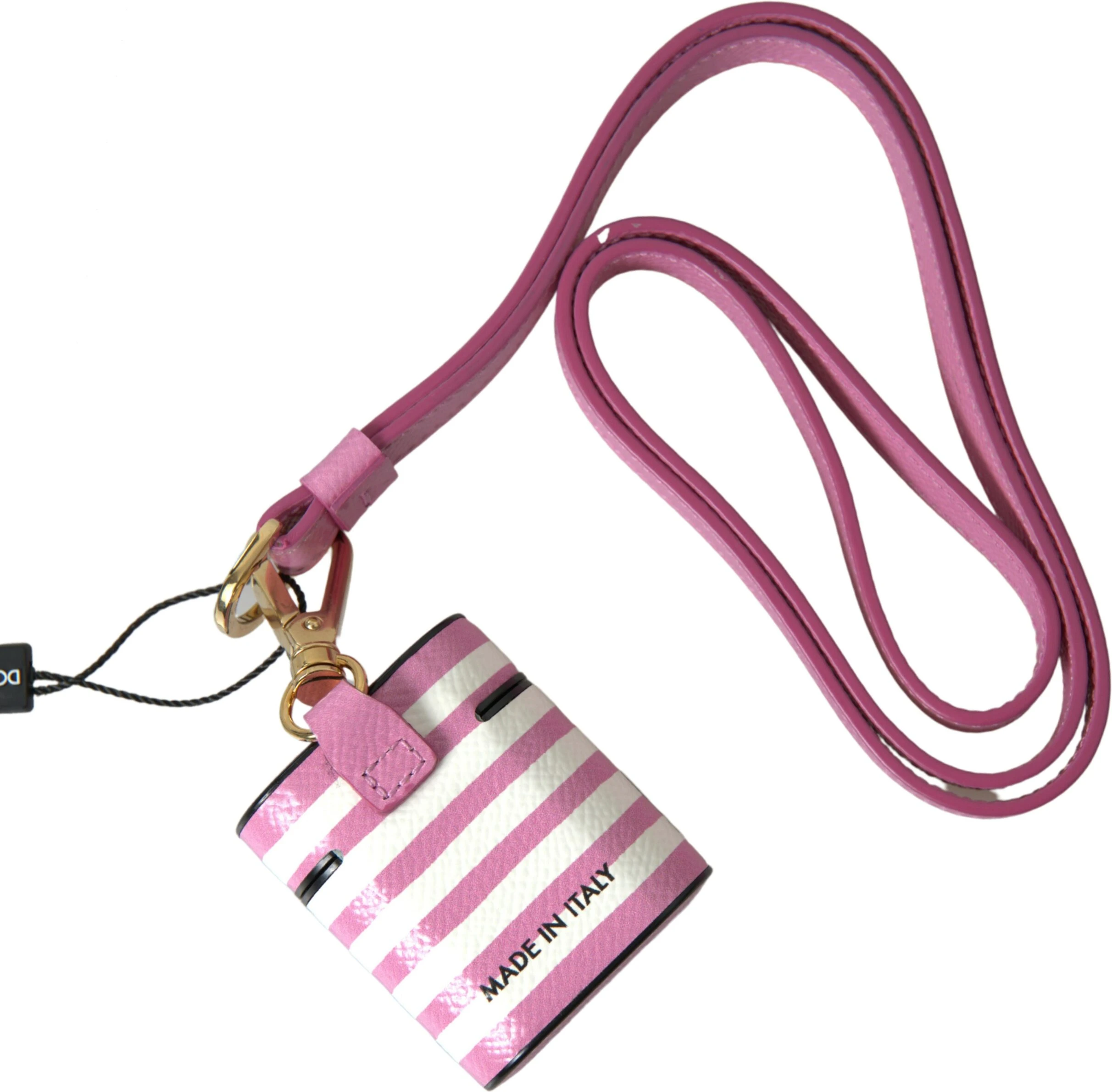Чехол Dolce & Gabbana Chic Pink Stripe Leather Airpods