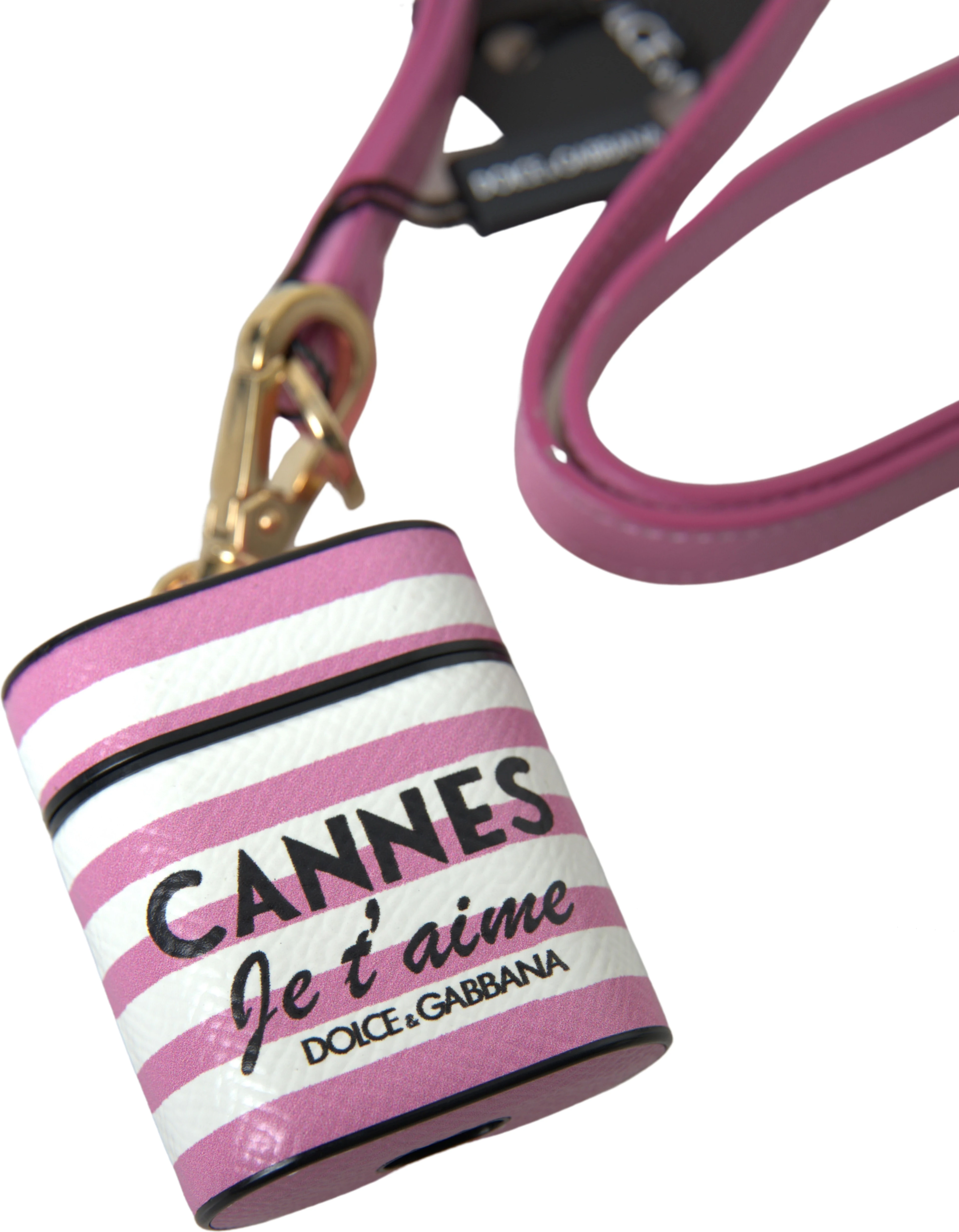 Чехол Dolce & Gabbana Chic Pink Stripe Leather Airpods