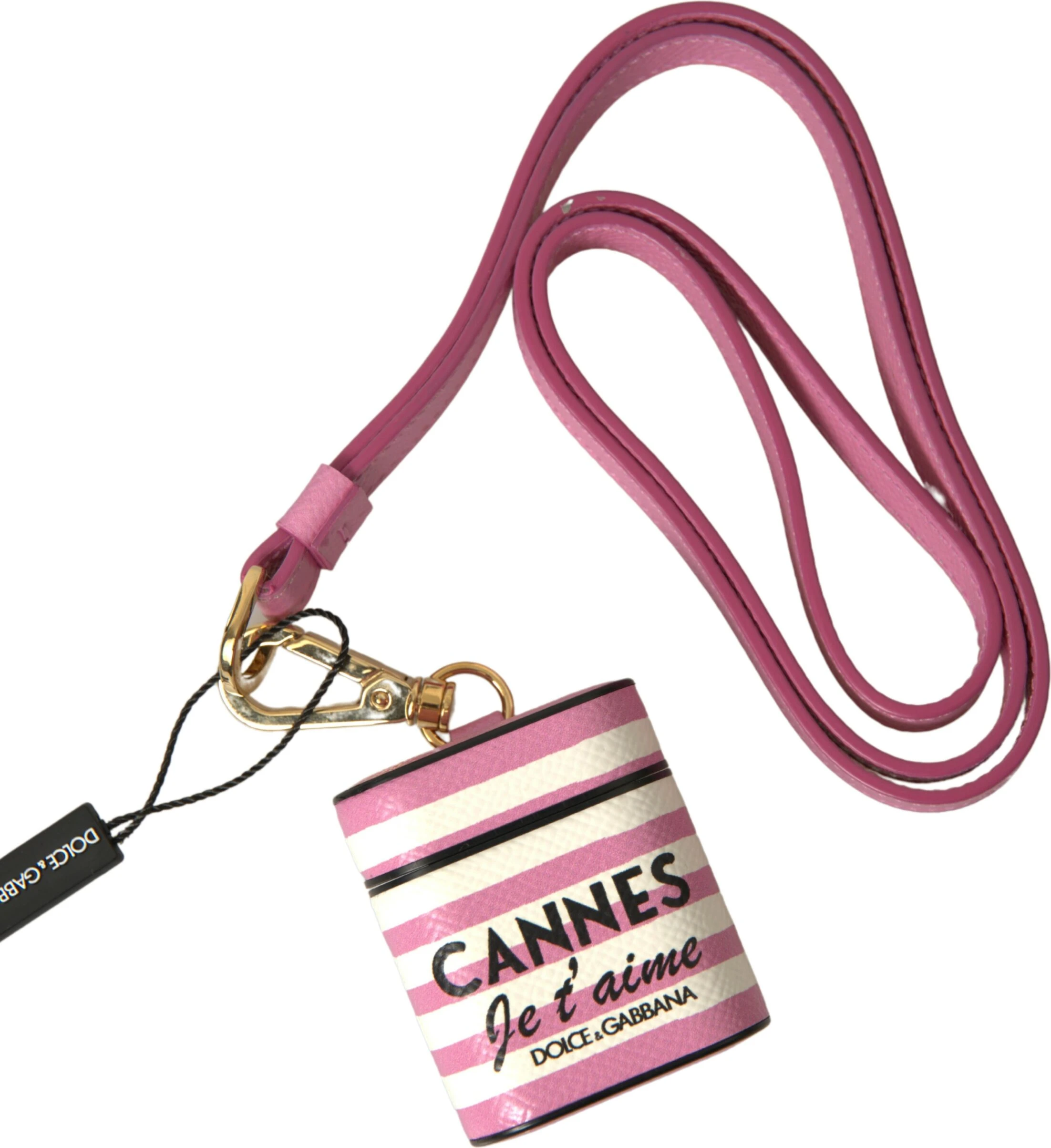 Чехол Dolce & Gabbana Chic Pink Stripe Leather Airpods
