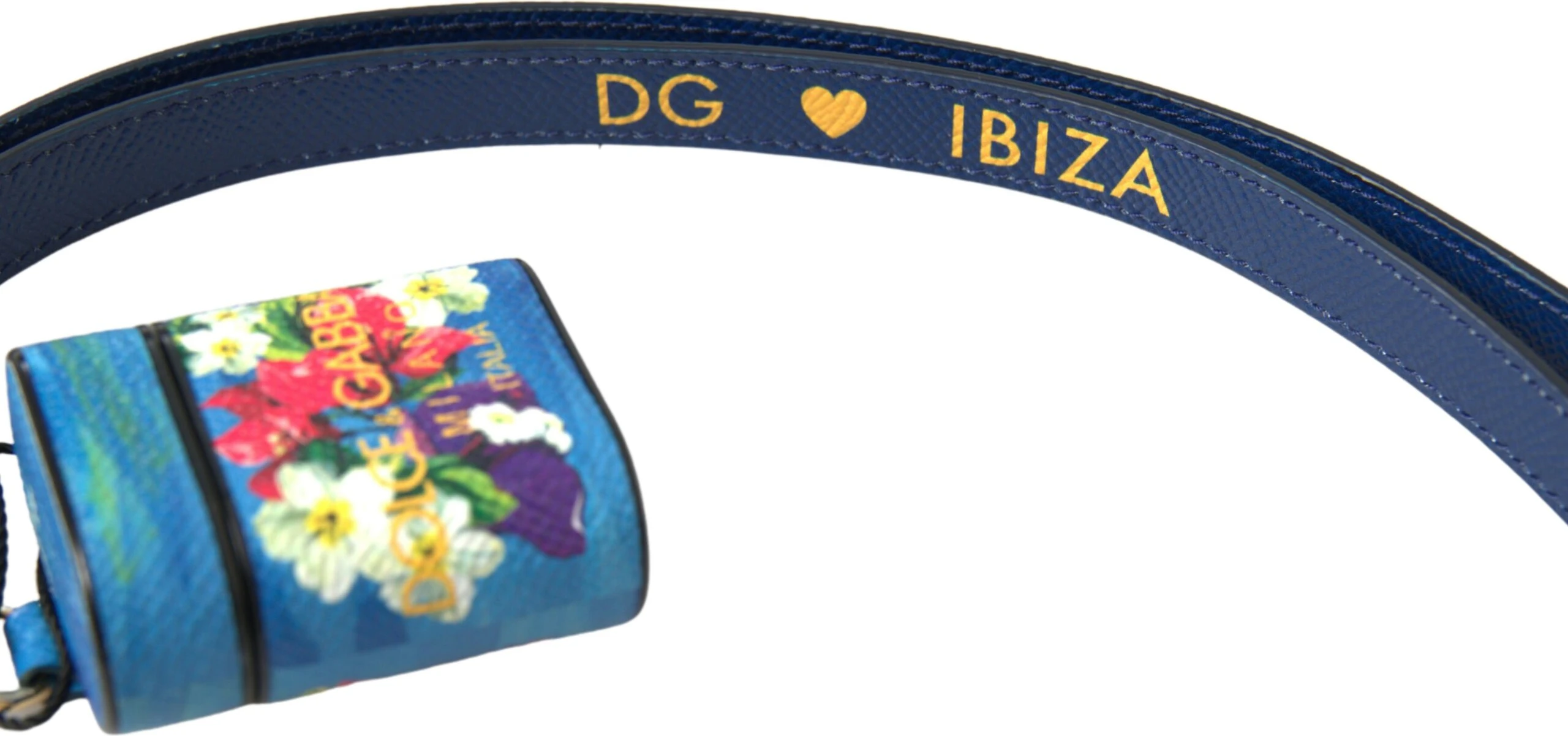 Чехол для AirPods Dolce & Gabbana Изысканный Синий Цветочный Кожа