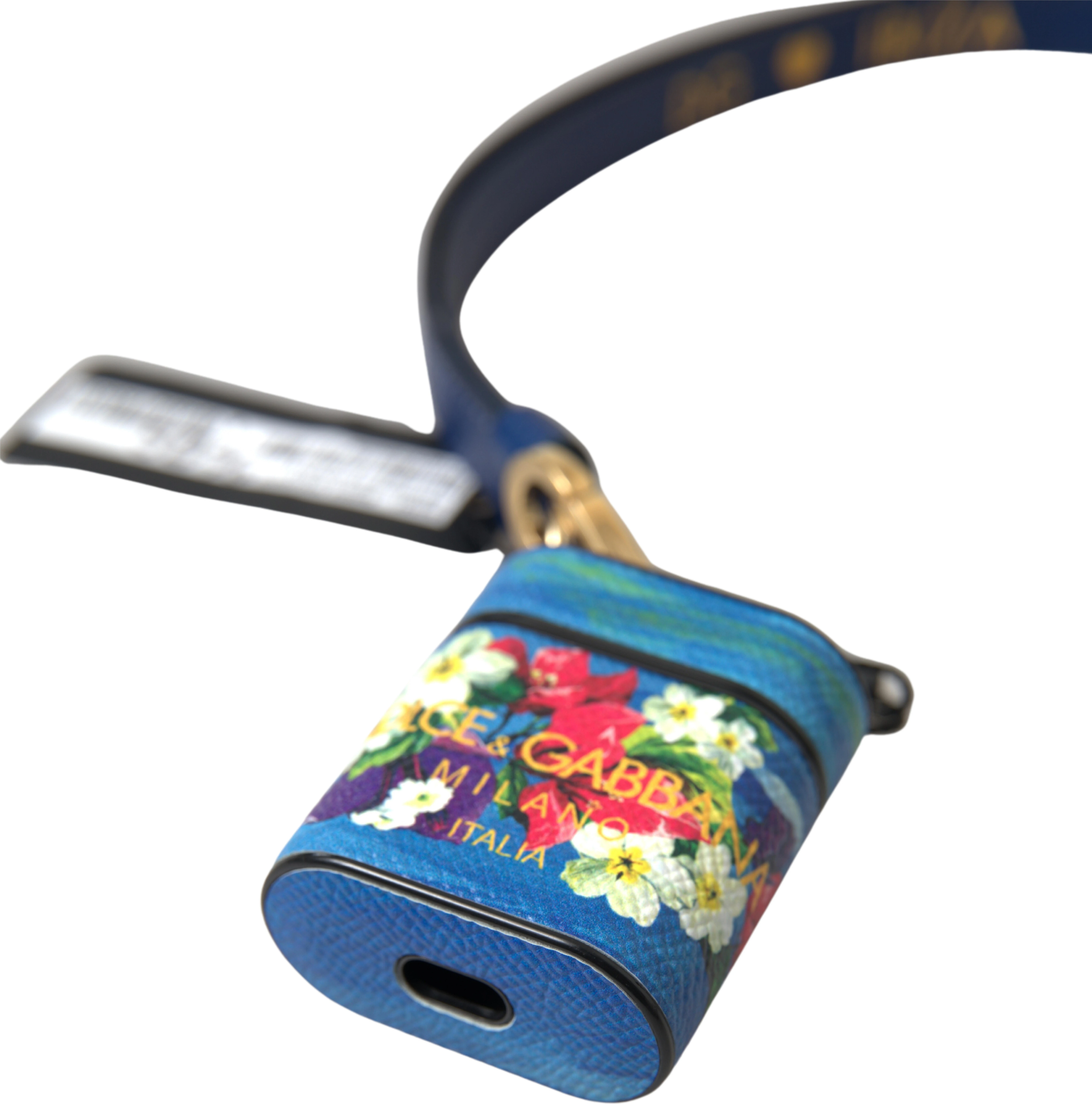 Чехол для AirPods Dolce & Gabbana Изысканный Синий Цветочный Кожа