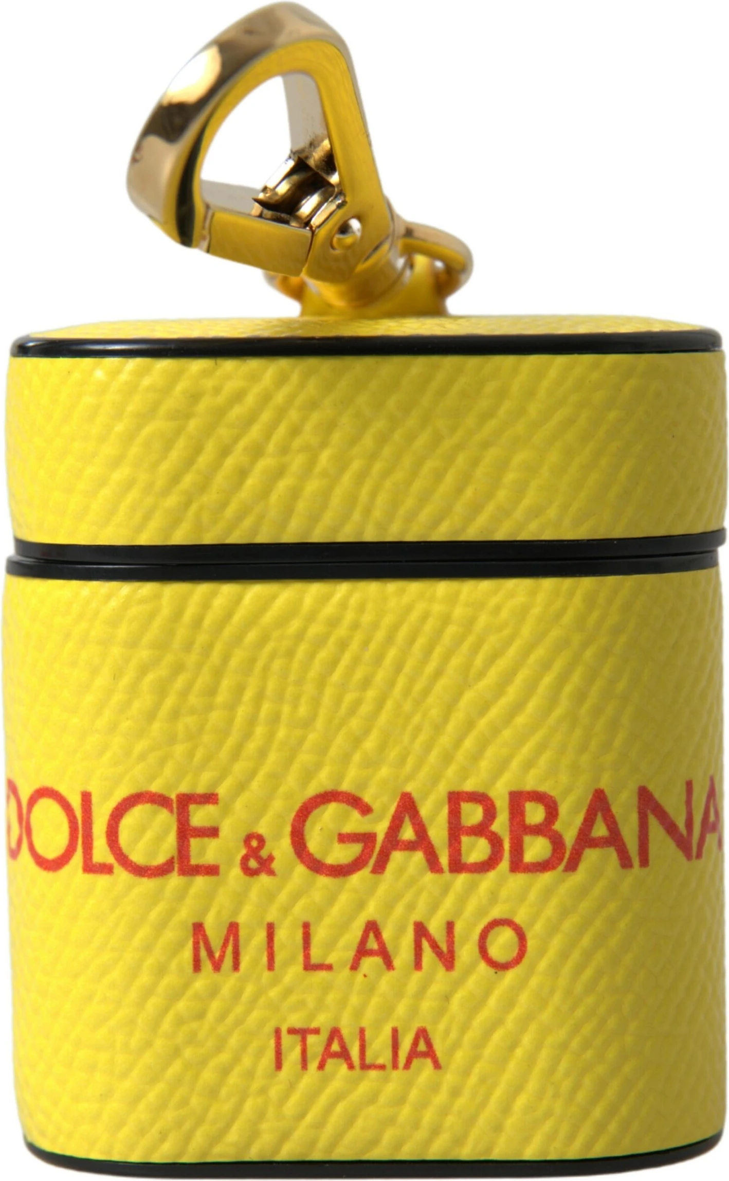 Чехол для Airpods Dolce & Gabbana Чехол Желто-оранжевый Кожа Печать Логотипа Ремешок