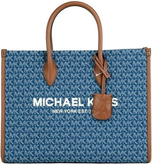 Сумка-тоут Michael Kors Mirella Medium с логотипом из денима East West Tote Handbag
