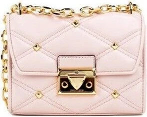 Сумка-кроссбоди Michael Kors Serena Small Smooth Pink Vegan Leather с заклепками на клапане