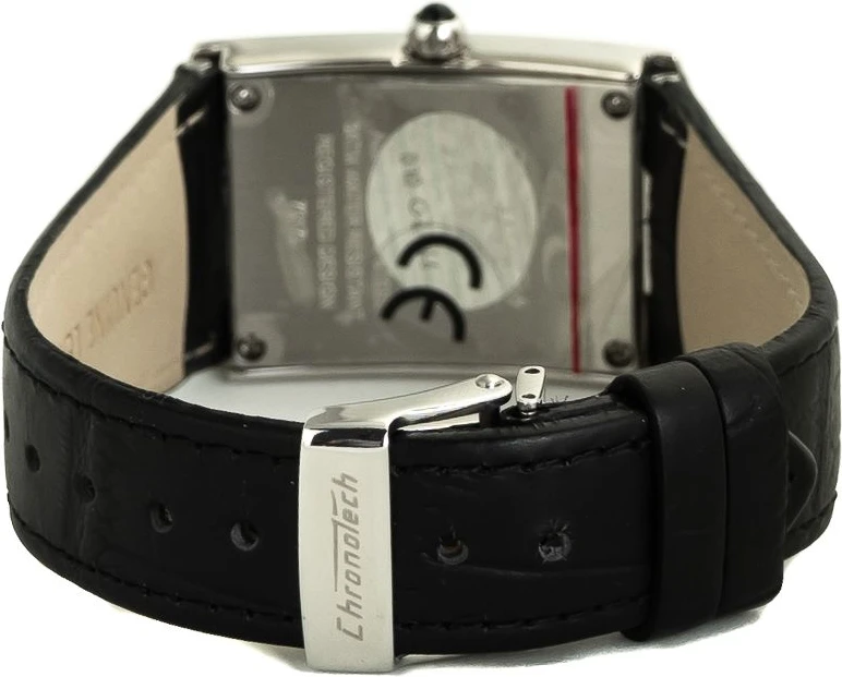 Часы Chronotech с черным кожаным ремешком