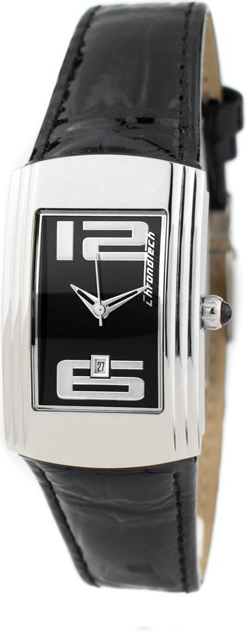 Часы Chronotech с черным кожаным ремешком