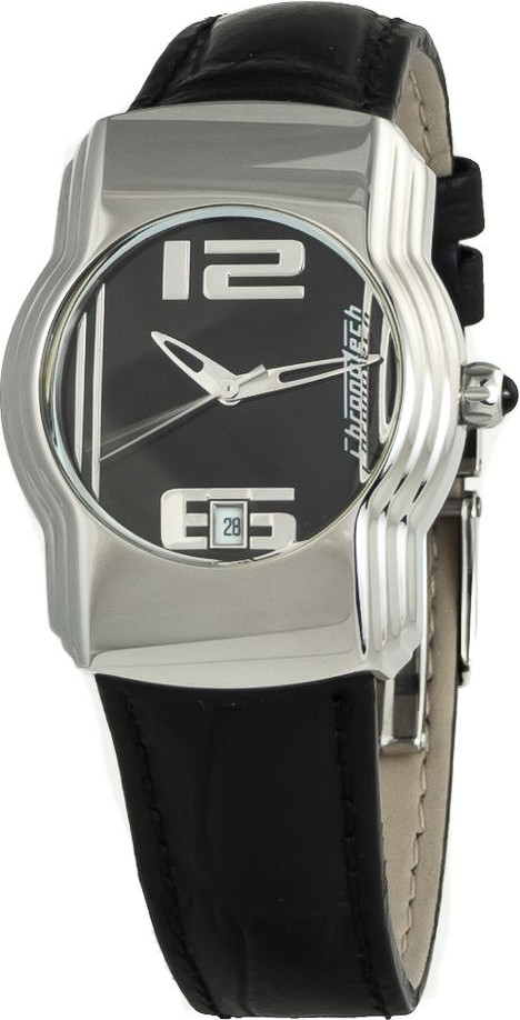 Часы Chronotech с черным кожаным ремешком