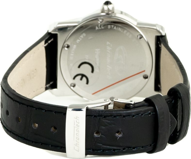 Часы Chronotech с черным кожаным ремешком