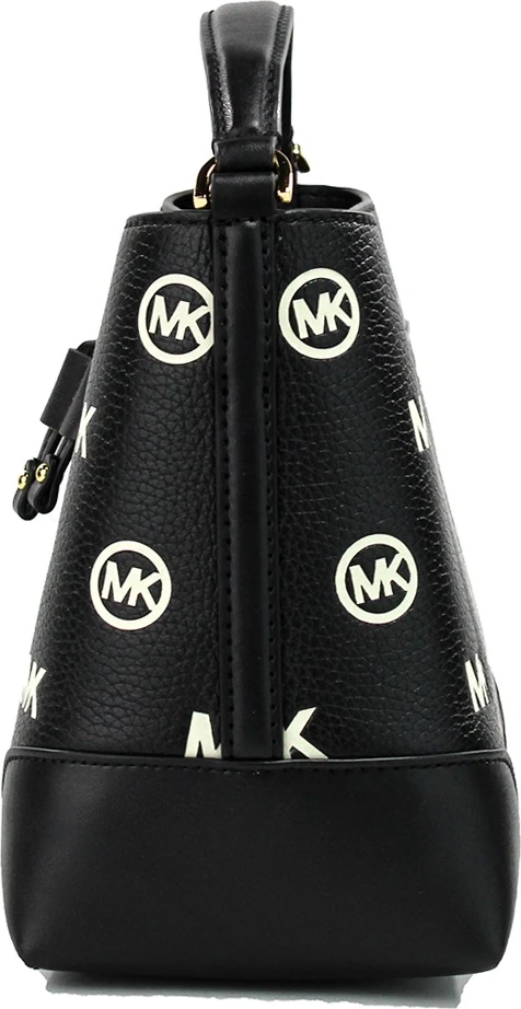 Сумка-мессенджер Michael Kors Mercer Small черная с тиснением и завязками