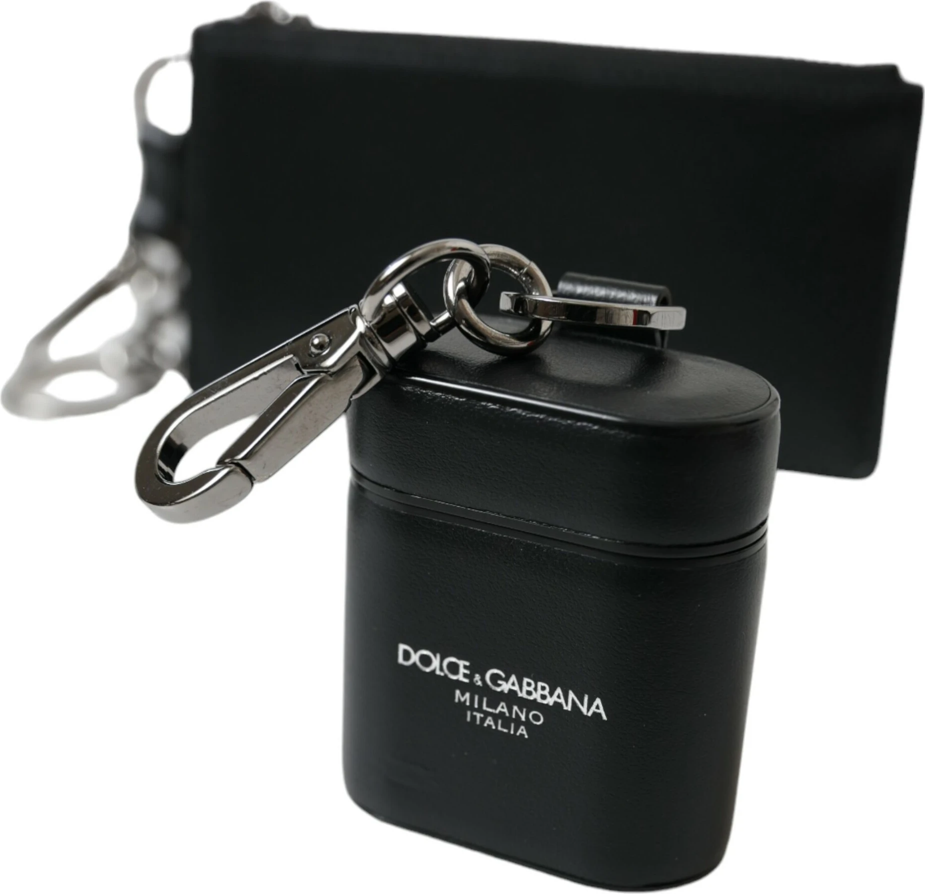 Case Dolce & Gabbana Black Leather Zip Logo Strap Multi Kit