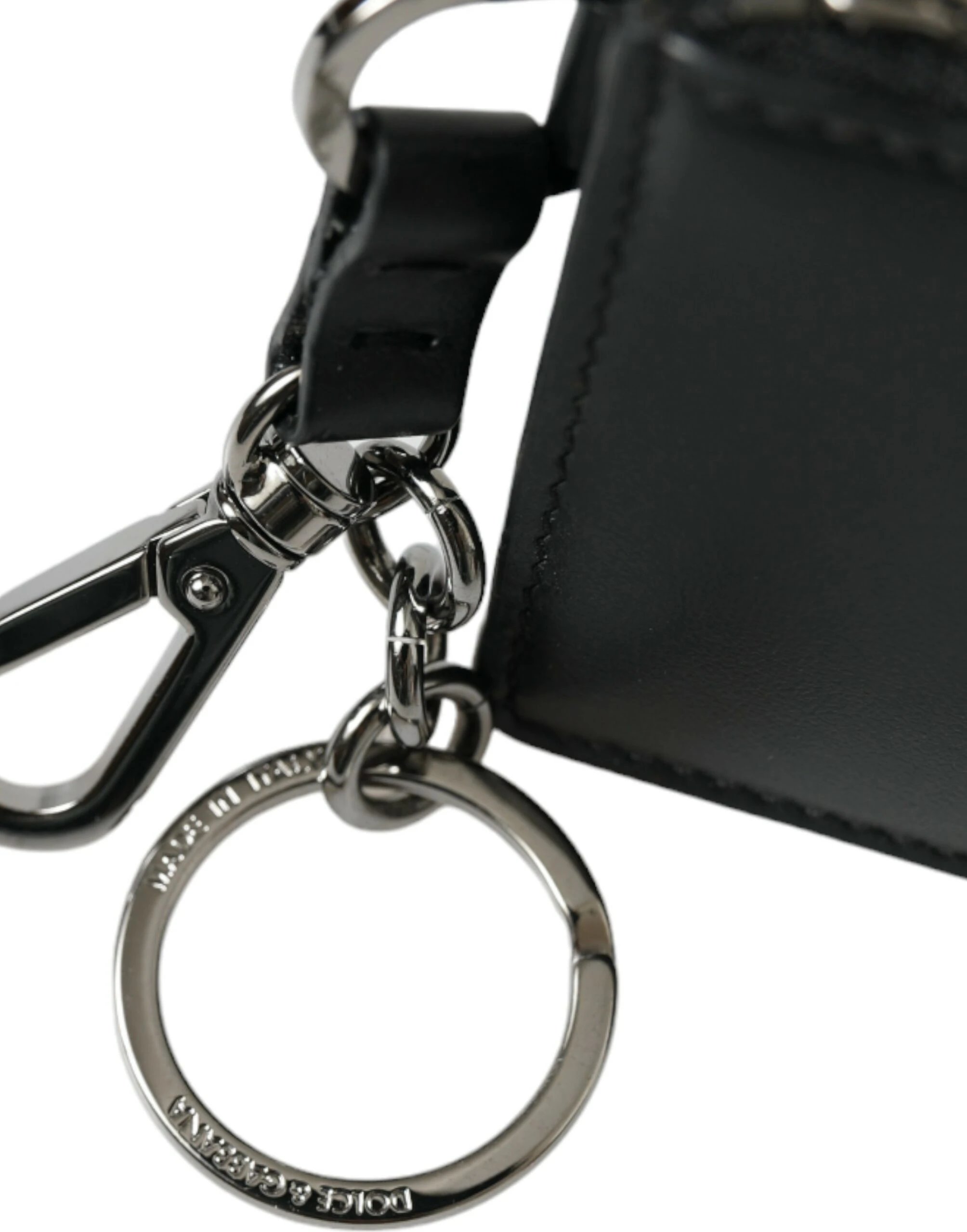 Case Dolce & Gabbana Black Leather Zip Logo Strap Multi Kit