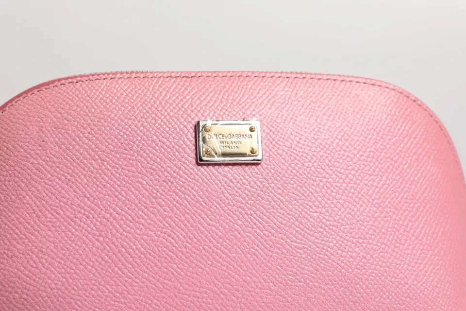 Косметичка/Кошелек Dolce & Gabbana Розовая Кожа с Логотипом DG, Кошелек на Молнии