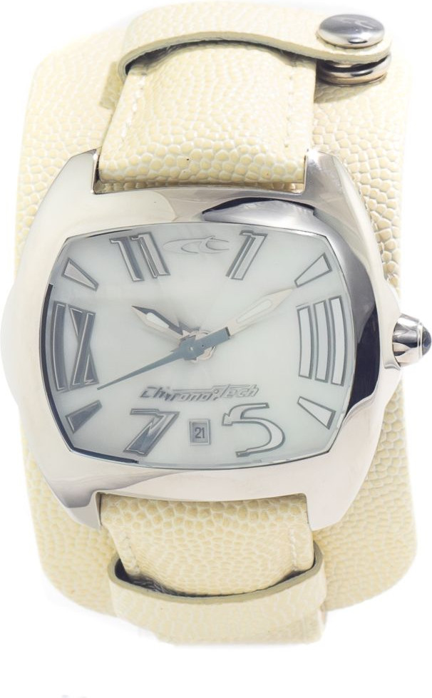 Часы Chronotech с бежевым кожаным ремешком