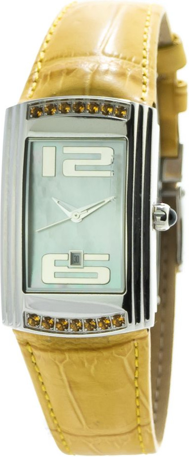 Часы Chronotech с желтым кожаным ремешком