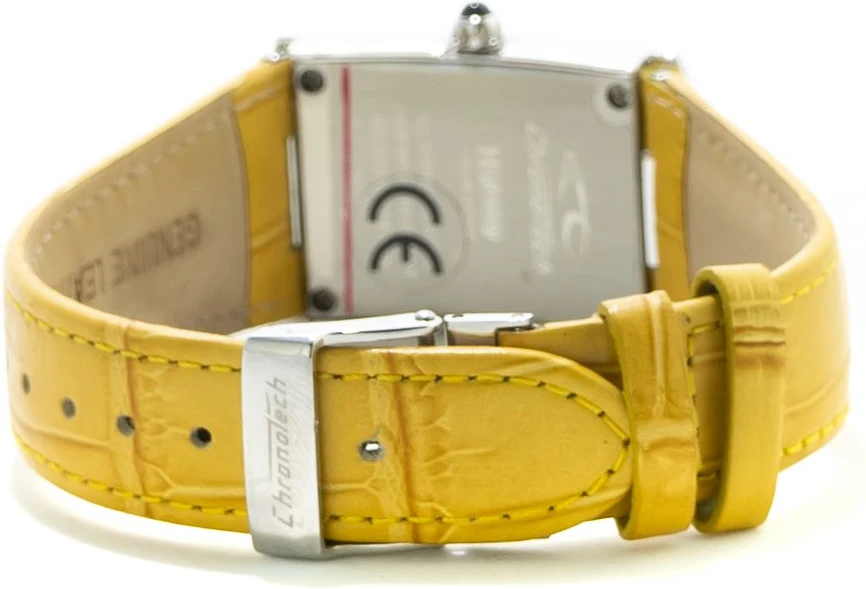 Часы Chronotech с желтым кожаным ремешком