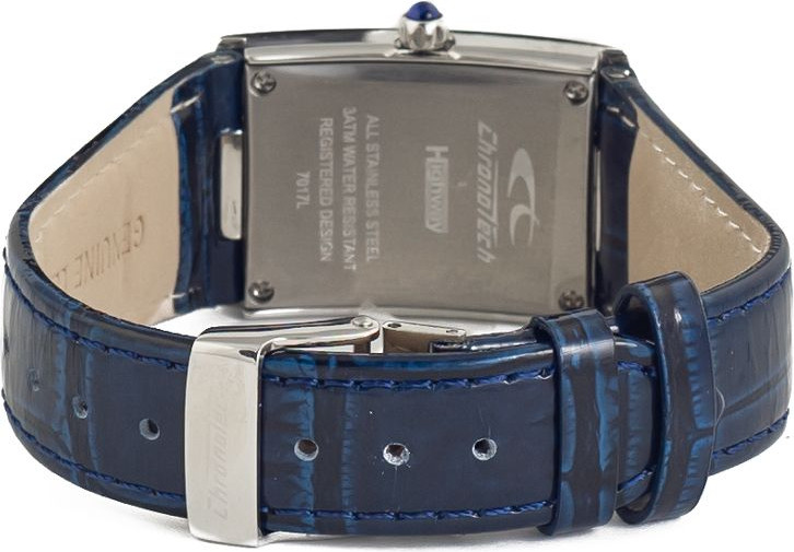 Часы Chronotech с синим кожаным ремешком