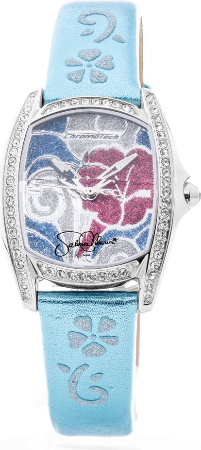 Часы Chronotech с синим кожаным ремешком