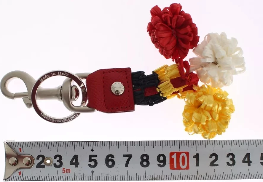 Брелок Dolce & Gabbana Серебро Коричневый Рафия Кожа Застежка-карабин Цепочка