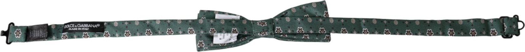 Галстук-бабочка Dolce & Gabbana Мятно-зеленый с цветочным узором, с регулируемым воротом