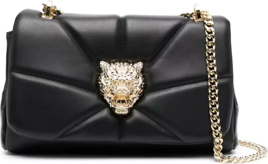 Сумка через плечо Plein Sport Elegant Black Crossbody с золотой цепочкой