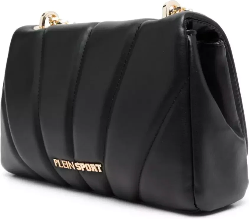 Сумка через плечо Plein Sport Elegant Black Crossbody с золотой цепочкой