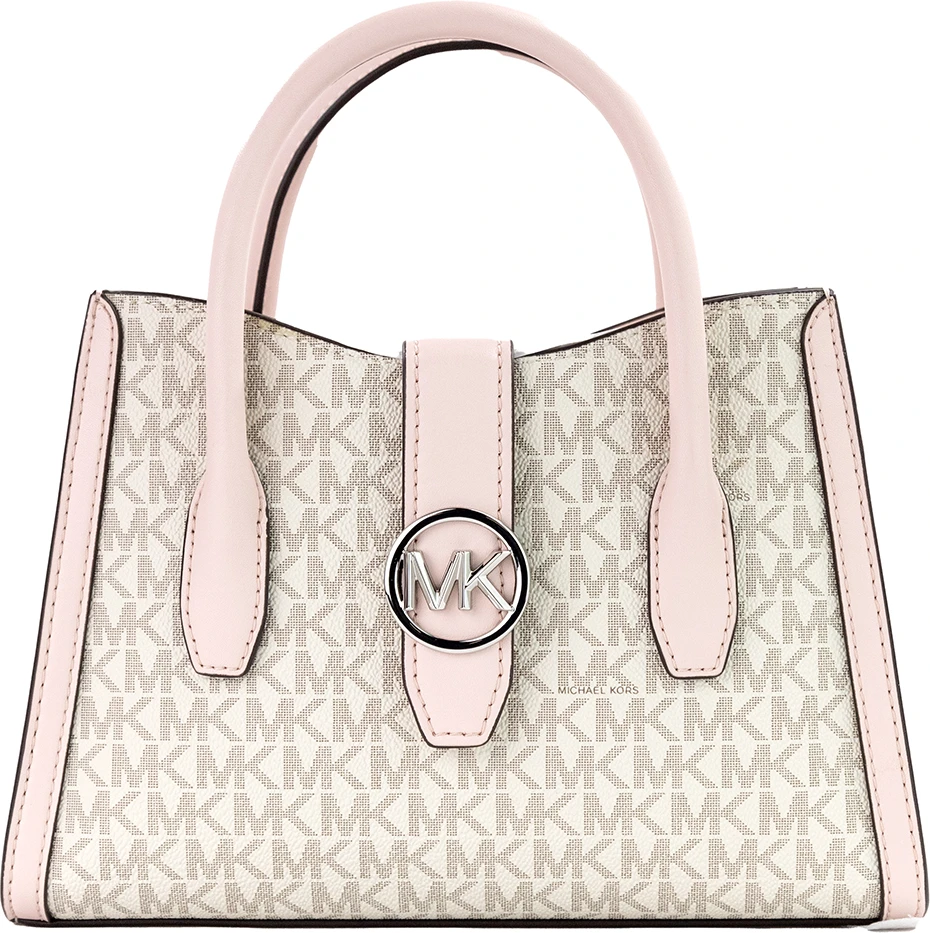 Сумка-саквояж Michael Kors Gabby Small пудрово-розового цвета из ПВХ с застежкой-молнией через плечо