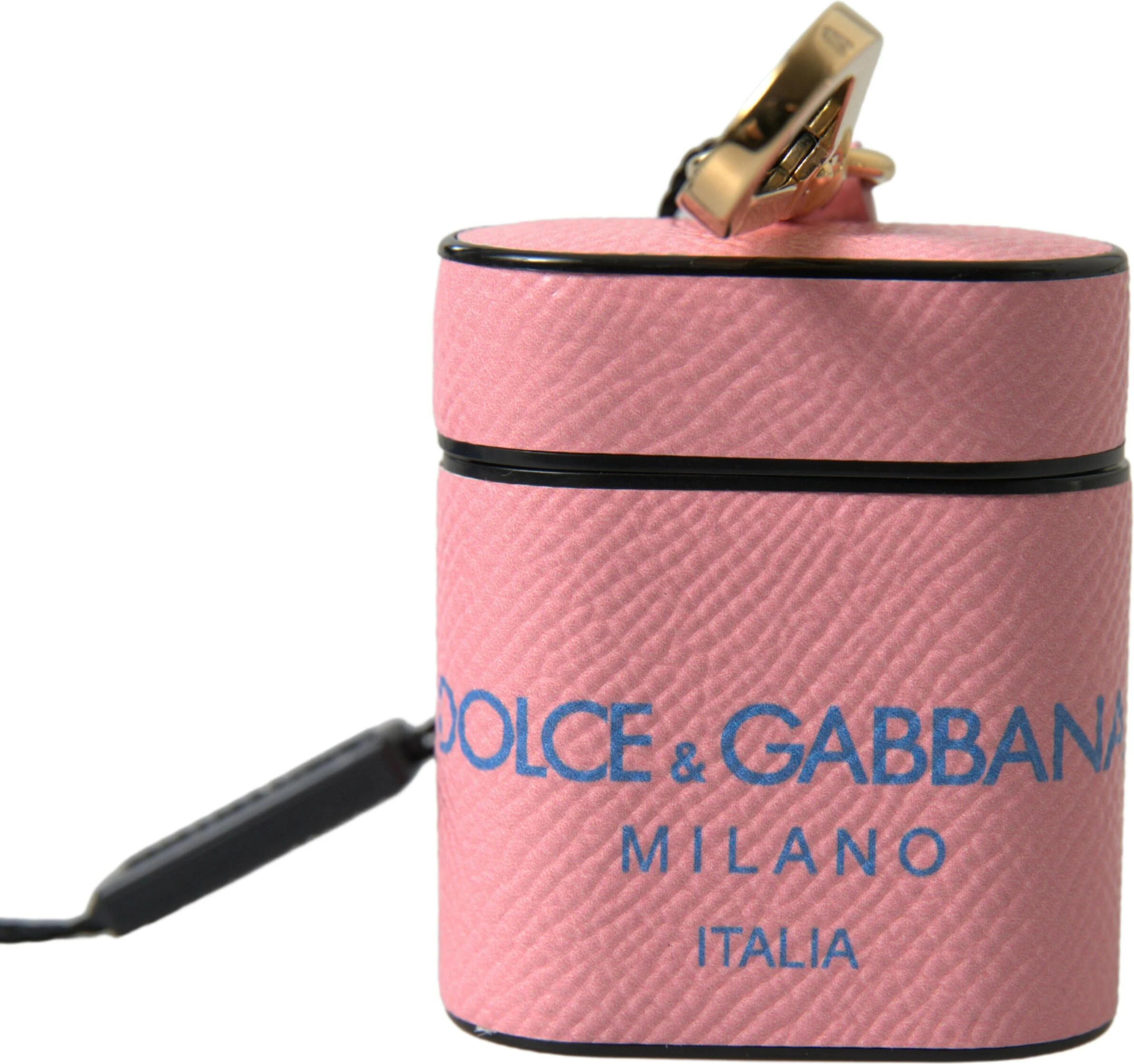 Чехол Dolce & Gabbana Розовый Синий Кожа Теленка Принт Логотипа Ремешок Чехол для Airpods