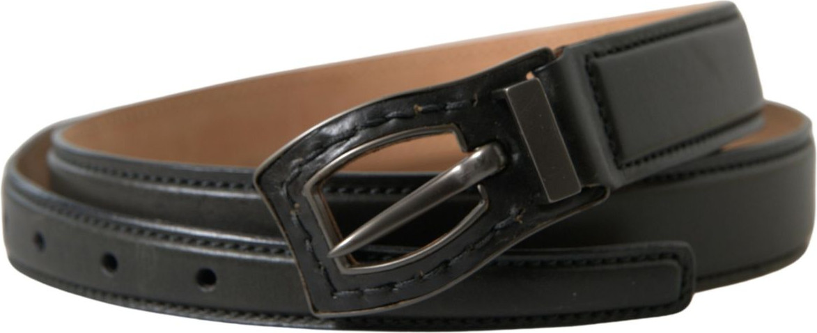 Ремень Ermanno Scervino Черная кожа с металлической пряжкой Cintura Belt