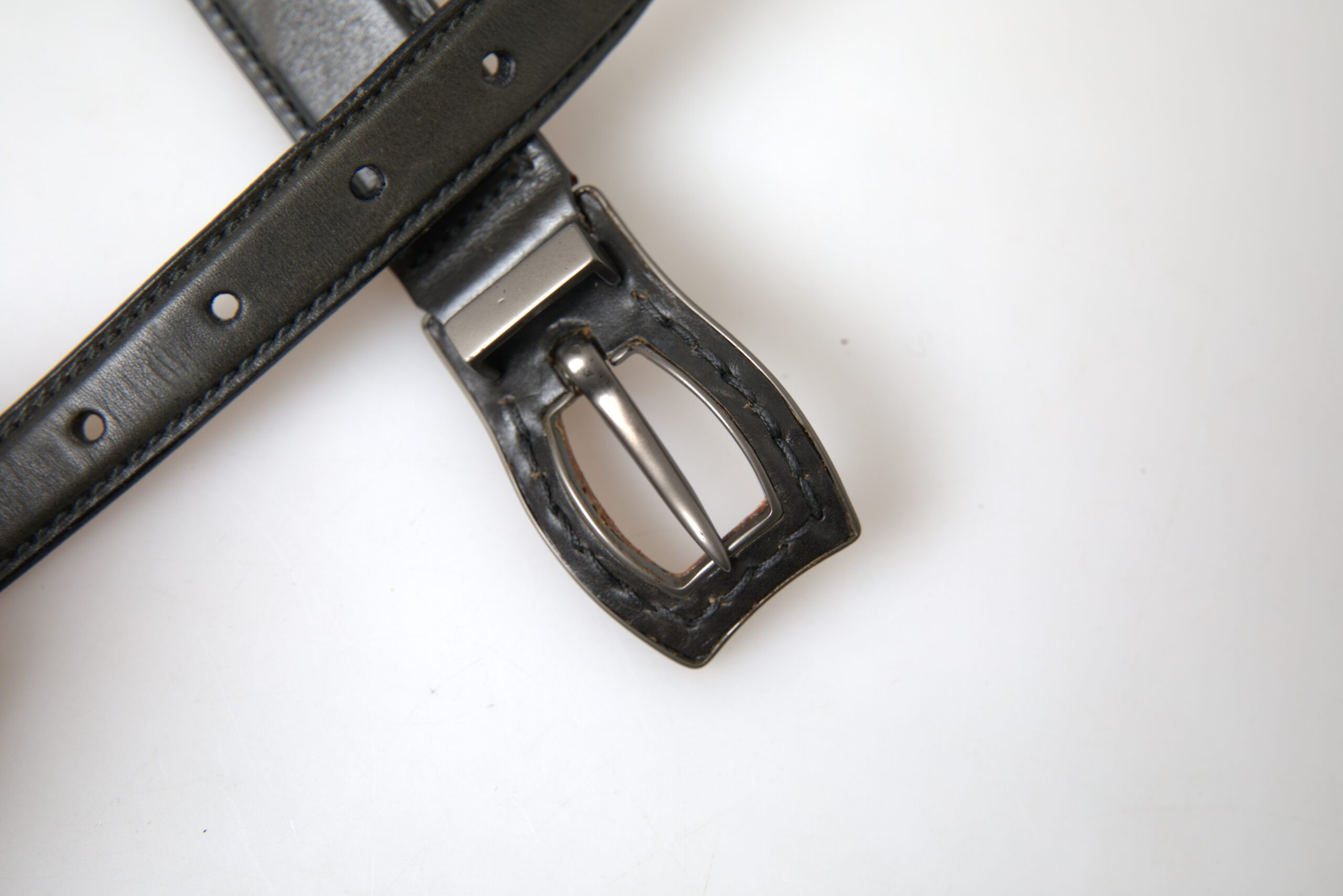 Ремень Ermanno Scervino Черная кожа с металлической пряжкой Cintura Belt