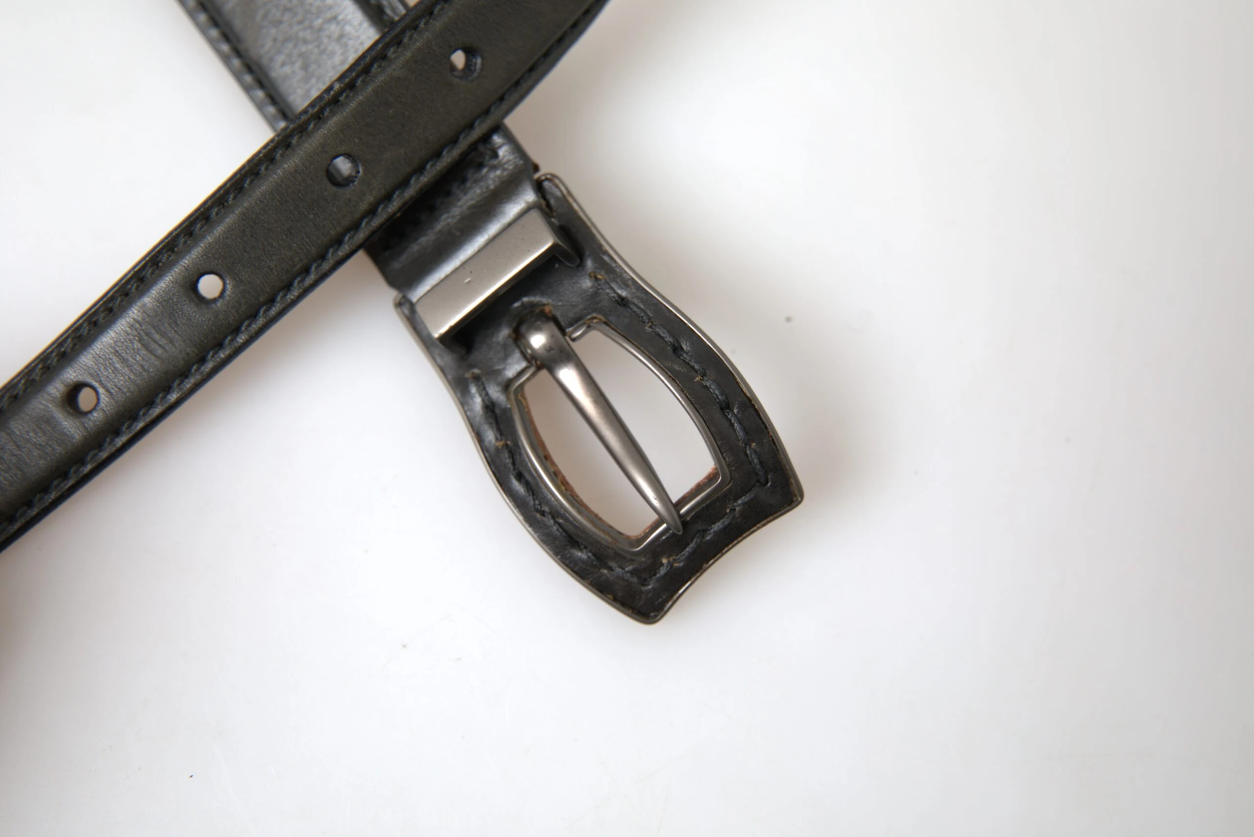 Ремень Ermanno Scervino Черная кожа с металлической пряжкой Cintura Belt