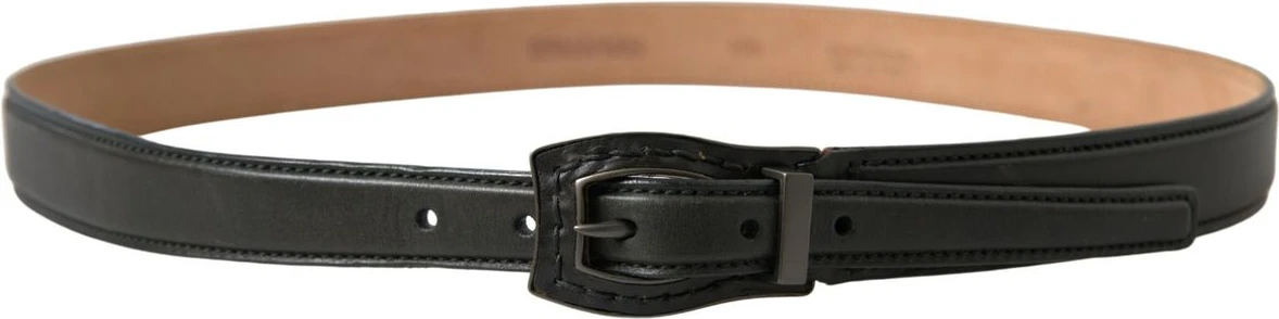Ремень Ermanno Scervino Черная кожа с металлической пряжкой Cintura Belt