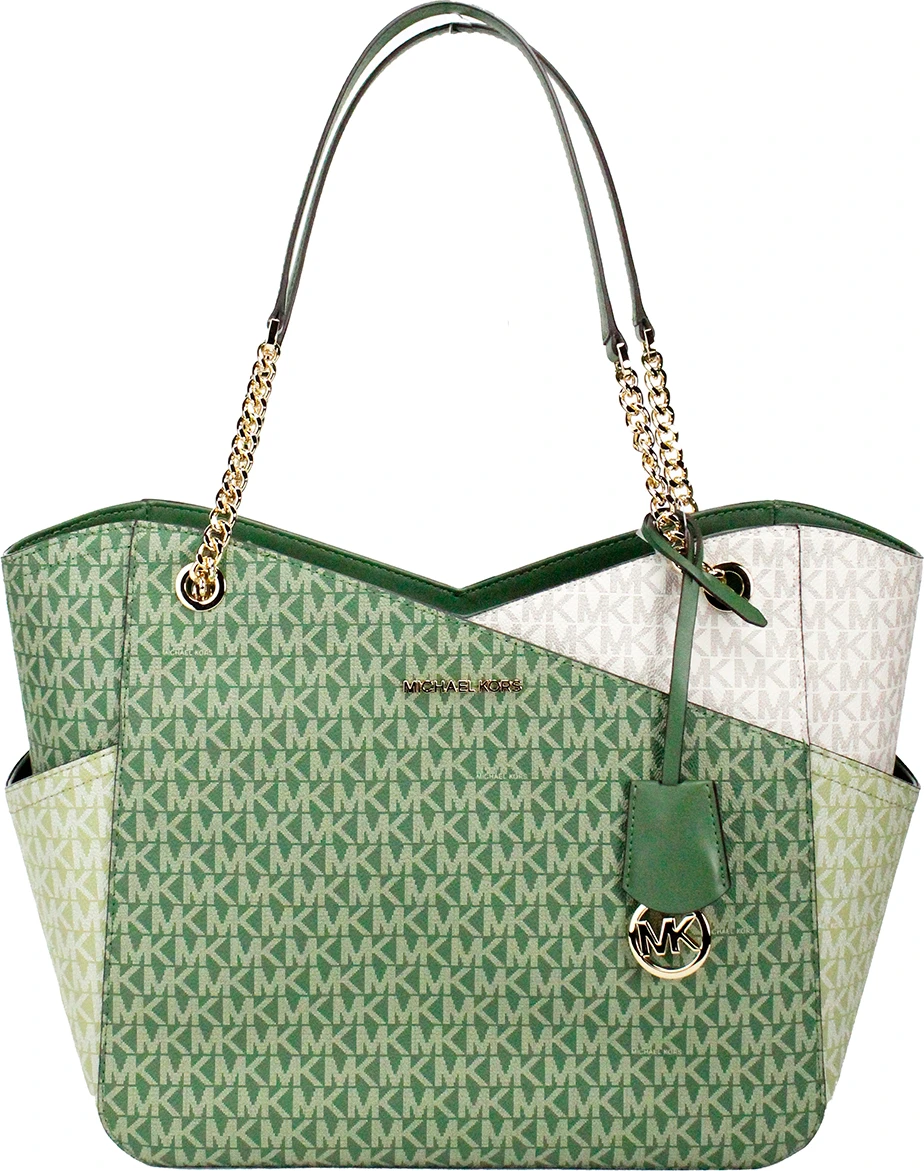 Сумка-тоут Michael Kors Jet Set Large цвета папоротника с цепочкой через плечо (Tote Handbag)
