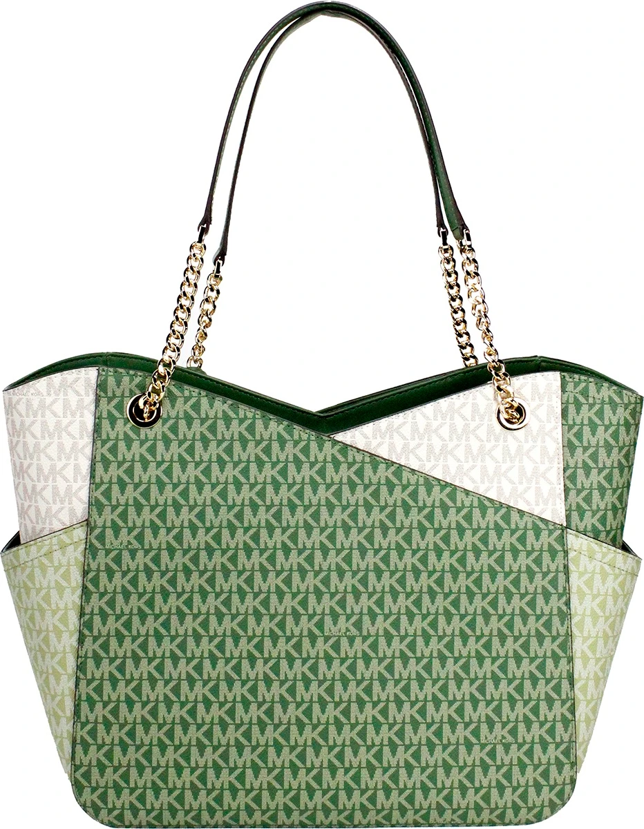 Сумка-тоут Michael Kors Jet Set Large цвета папоротника с цепочкой через плечо (Tote Handbag)