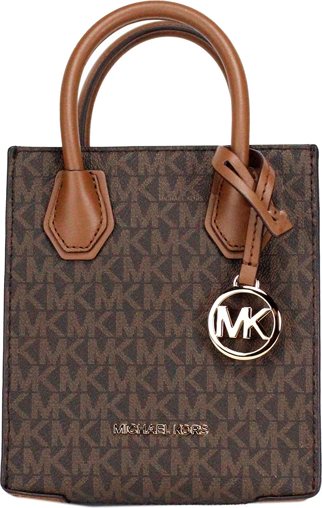 Сумка через плечо Michael Kors Mercer XS Brown с принтом Signature PVC North South Shopper