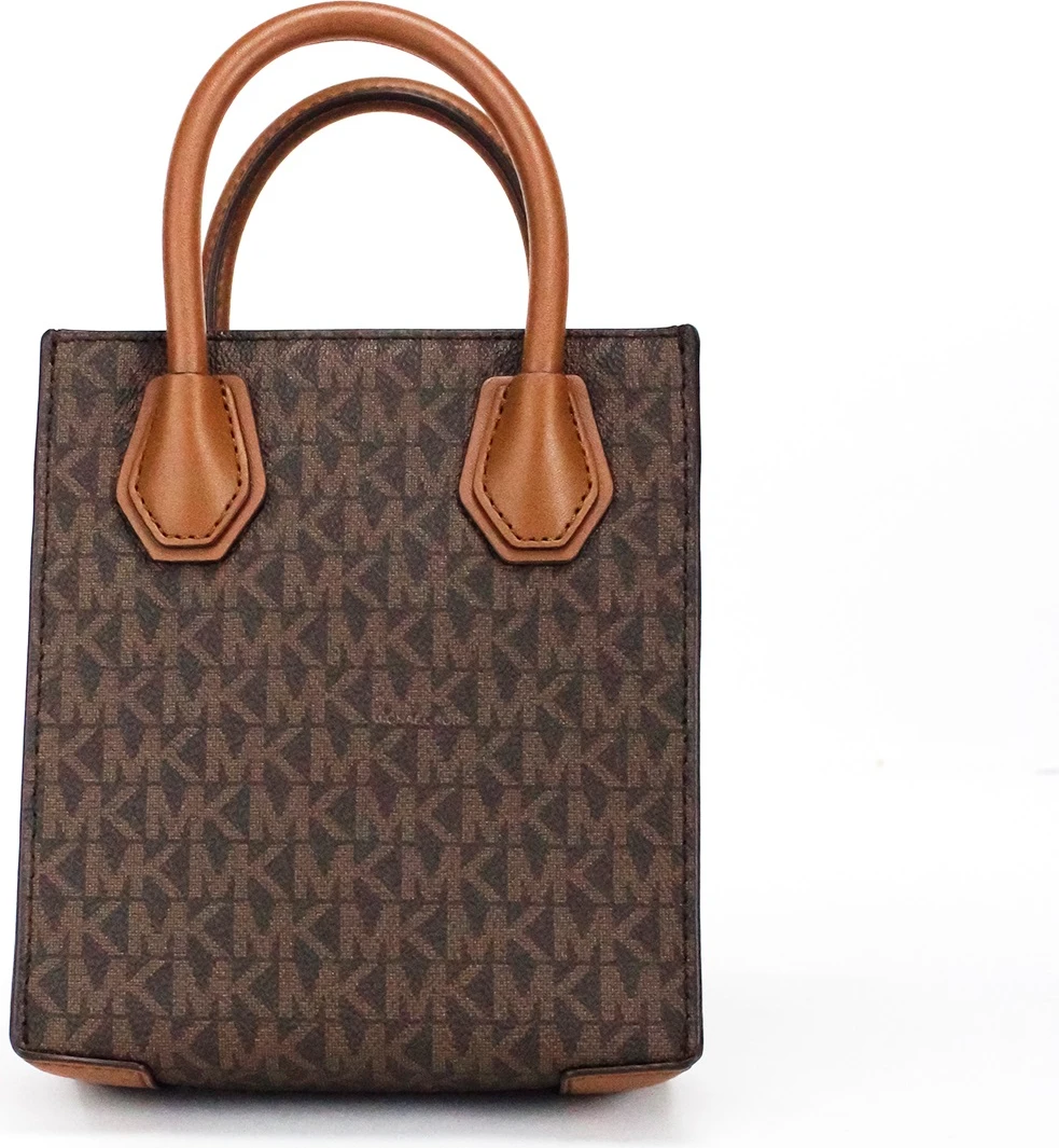 Сумка через плечо Michael Kors Mercer XS Brown с принтом Signature PVC North South Shopper