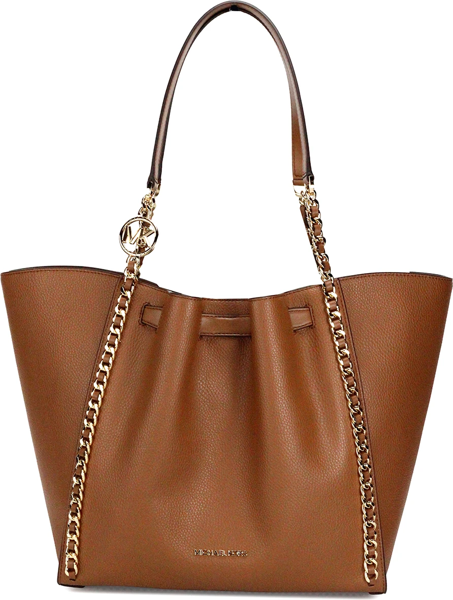 Сумка-тоут Michael Kors Mina Large Luggage с ремнем и инкрустацией цепью
