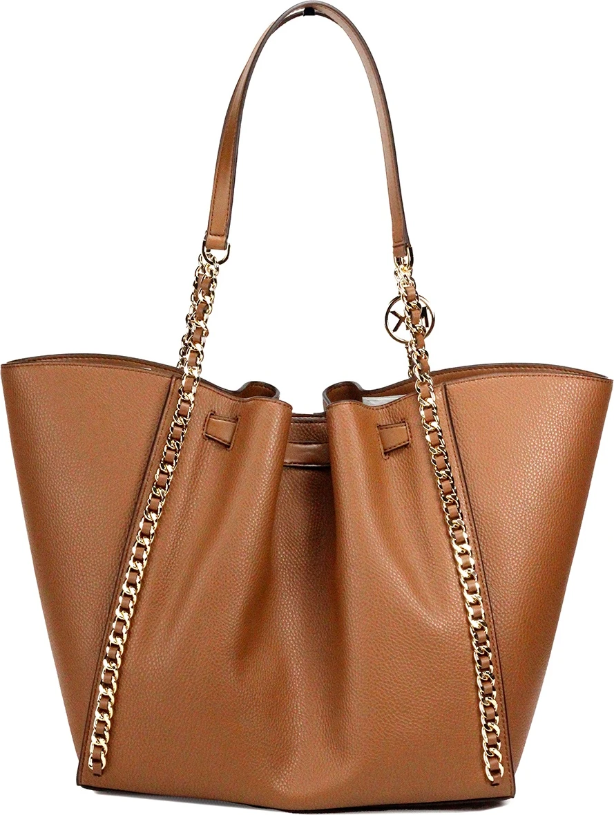 Сумка-тоут Michael Kors Mina Large Luggage с ремнем и инкрустацией цепью