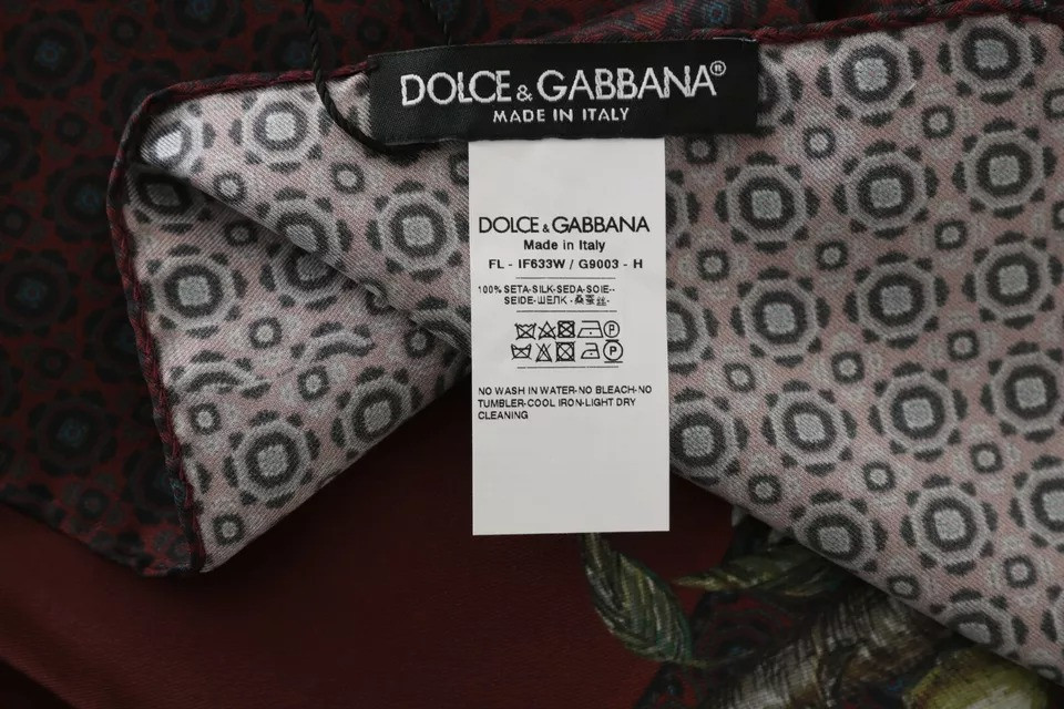 Шарф-палантин Dolce & Gabbana Бордовый Цветочный