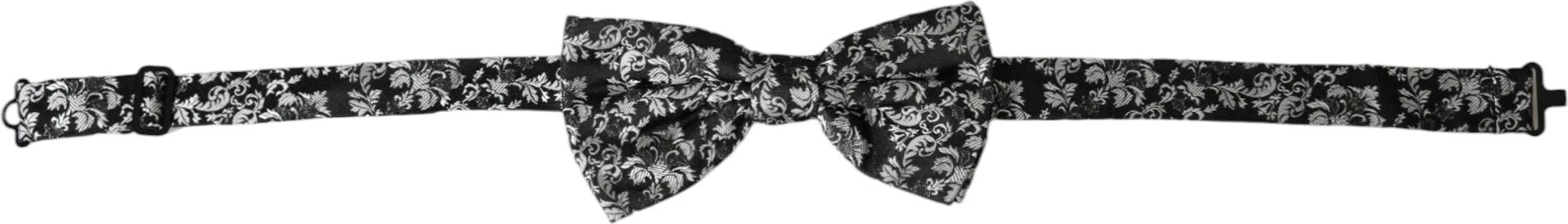 Галстук-бабочка Dolce & Gabbana Черный с цветочным узором из шелка с регулируемым воротом для мужчин