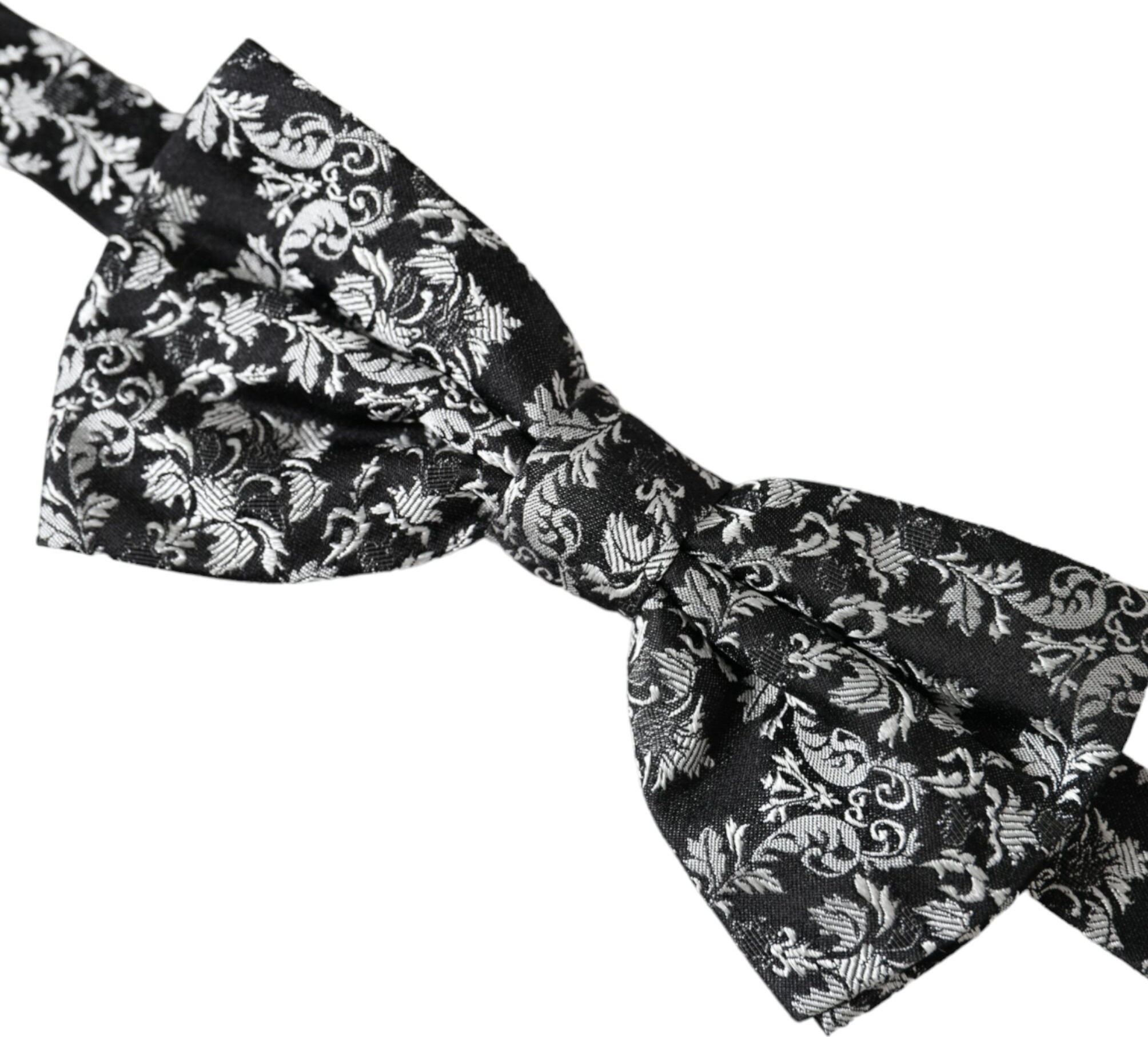 Галстук-бабочка Dolce & Gabbana Черный с цветочным узором из шелка с регулируемым воротом для мужчин