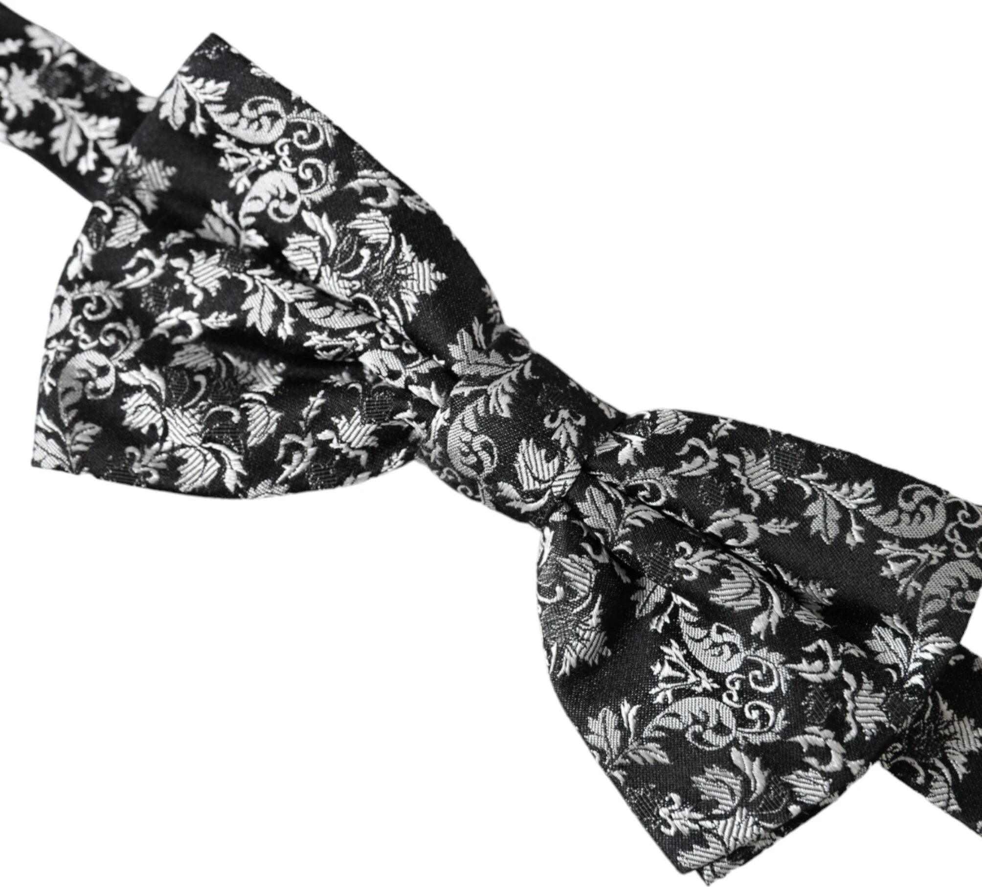 Галстук-бабочка Dolce & Gabbana Черный с цветочным узором из шелка с регулируемым воротом для мужчин
