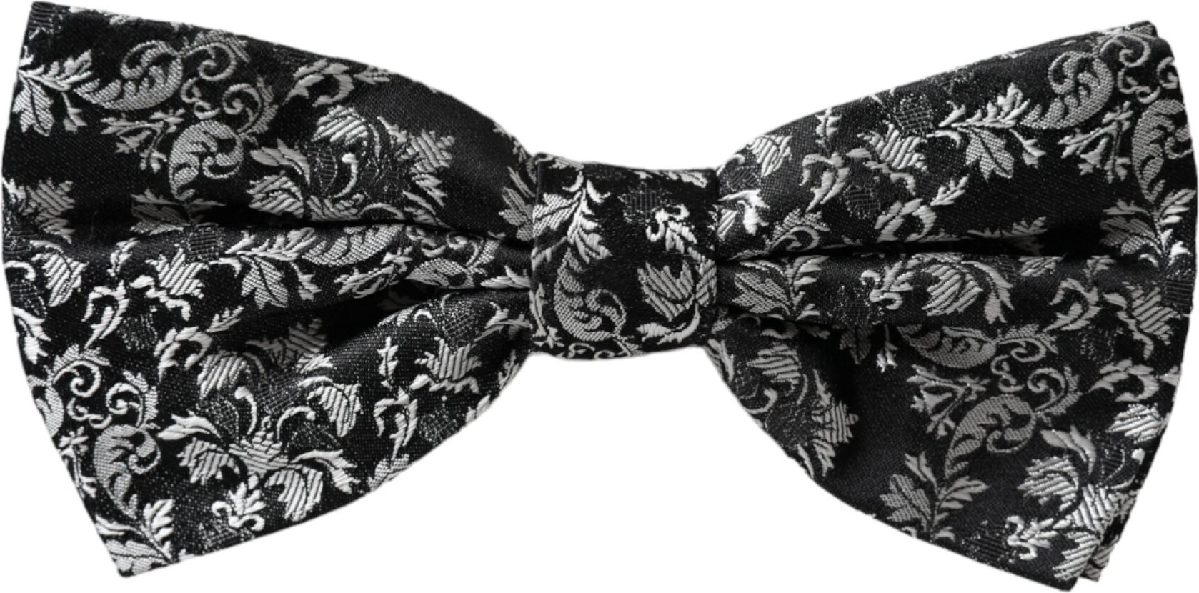 Галстук-бабочка Dolce & Gabbana Черный с цветочным узором из шелка с регулируемым воротом для мужчин