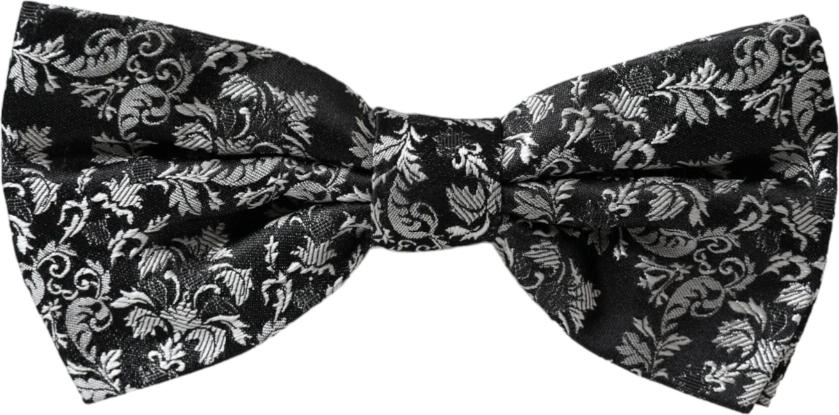 Галстук-бабочка Dolce & Gabbana Черный с цветочным узором из шелка с регулируемым воротом для мужчин