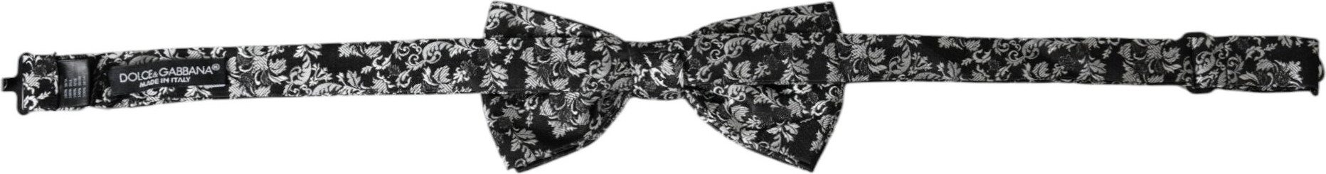 Галстук-бабочка Dolce & Gabbana Черный с цветочным узором из шелка с регулируемым воротом для мужчин
