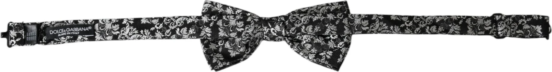 Галстук-бабочка Dolce & Gabbana Черный с цветочным узором из шелка с регулируемым воротом для мужчин