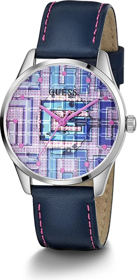 Часы GUESS Синий Кожаный Ремешок