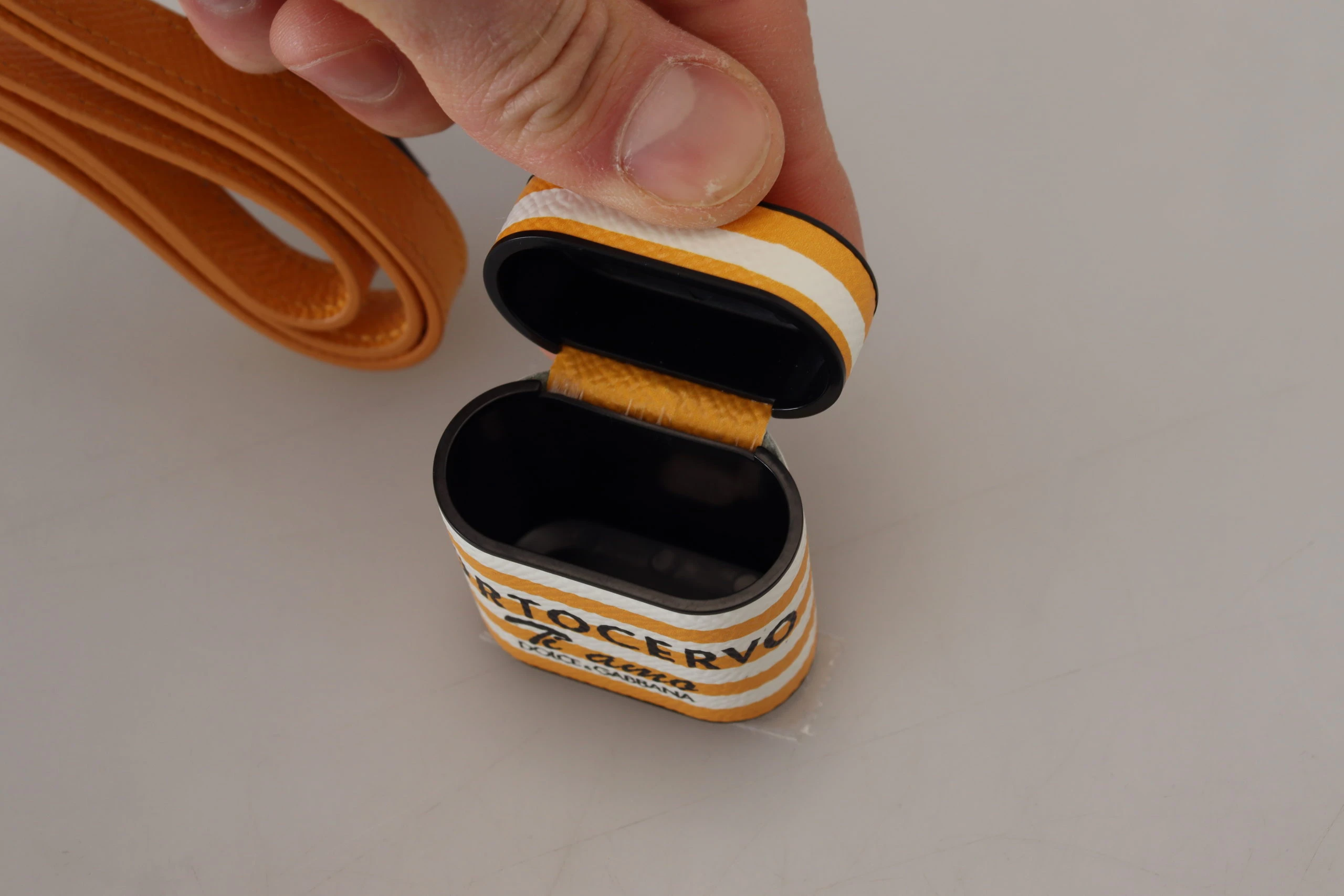 Чехол для наушников AirPods Dolce & Gabbana Шикарный оранжевый кожаный чехол для AirPods