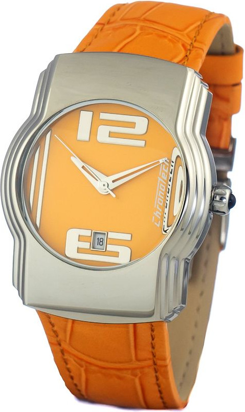 Часы Chronotech Оранжевый Кожа
